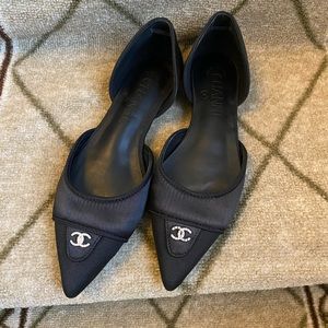 Brand new black satin Flats 34